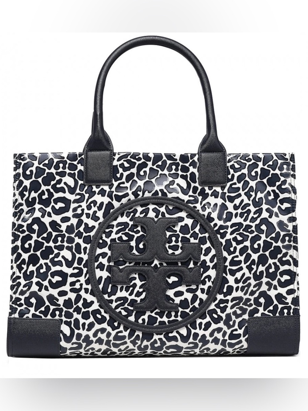 Tory Burch Ella Printed Large Tote Bag Blue Leopard - Picture 11 of 11